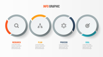 Fototapeta na wymiar Vector infographic label design template with marketing icons. Business concept with 4 options.