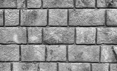 Stone wall background in black and white