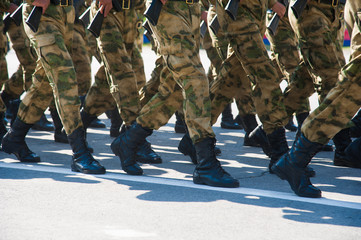 The parade of soldiers