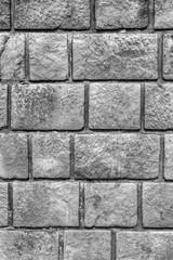 Stone wall background in black and white