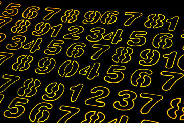Background of numbers. from zero to nine. Mathematical equations and formulas. Numbers texture