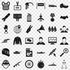 Victory in sport icons set. Simple style of 36 victory in sport vector icons for web for any design