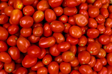 Fresh organic tomatoes in marketplace