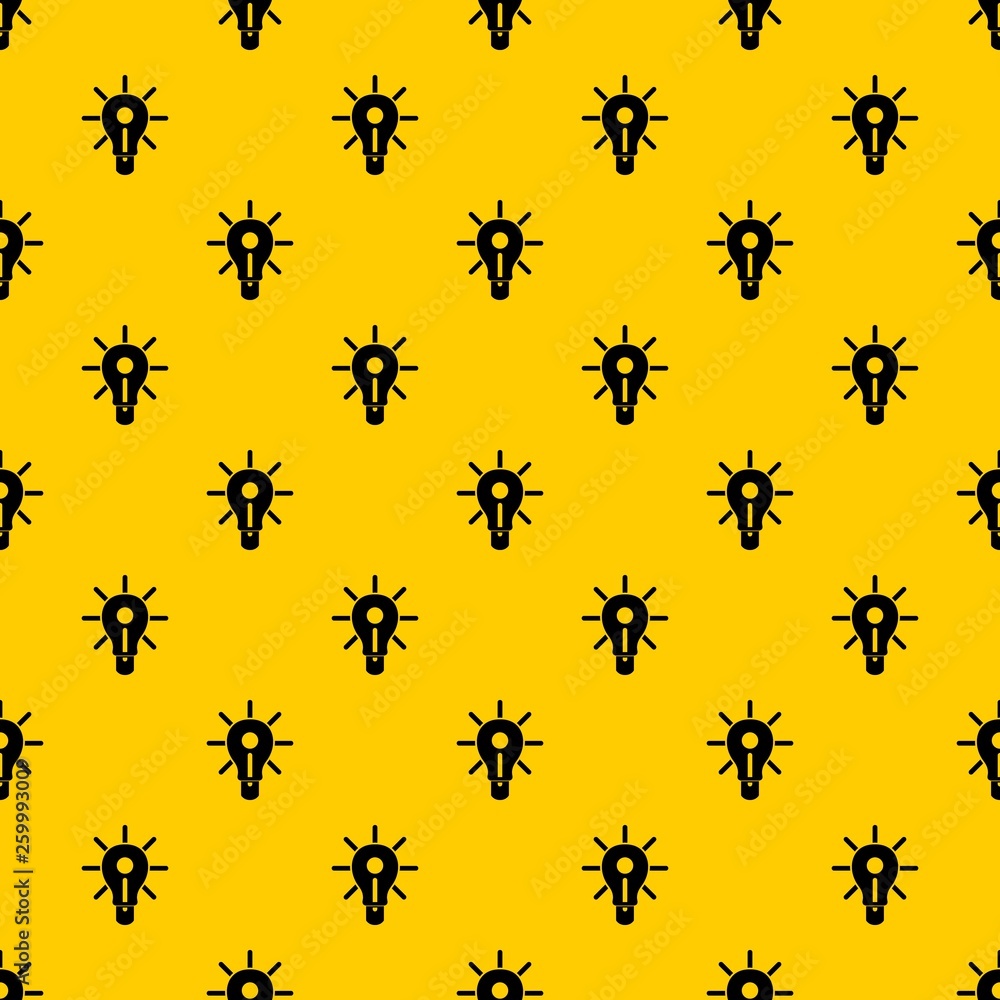 Poster glowing light bulb pattern seamless vector repeat geometric yellow for any design
