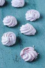 Fototapeta na wymiar pink meringues cookies