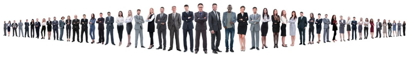 leader and professional business team standing together.