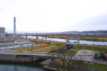Fototapeta premium 運河と公園