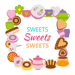 Creative banner with cakes