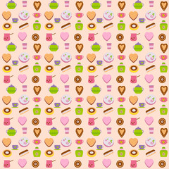 Cups and cakes seamless pattern
