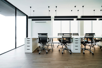 modern office furniture in workspace interior corporate background