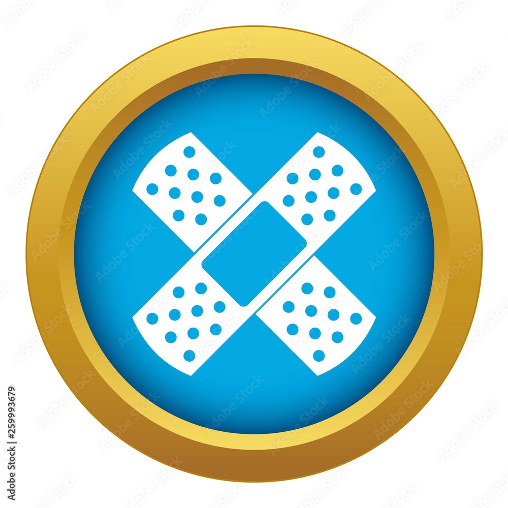 Poster patch icon blue vector isolated on white background for any design