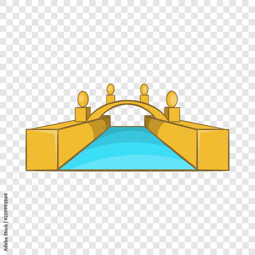 Poster rialto bridge canals of venice icon in cartoon style isolated on background for any web design