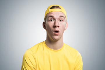 Stupefied teenager with mouth opened