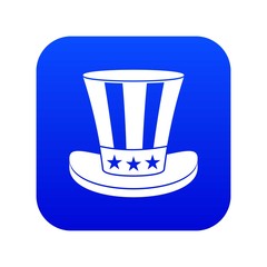 American hat icon digital blue for any design isolated on white vector illustration