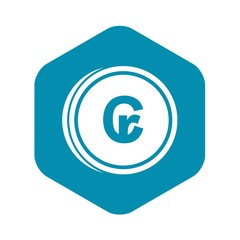 Coins cruzeiro icon in simple style isolated on white background. Monetary currency symbol