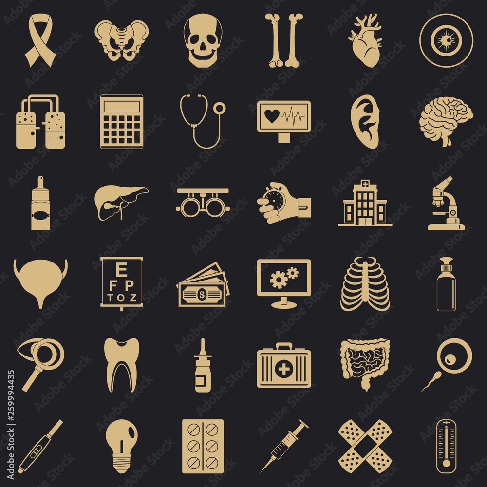 Poster good diagnostic icons set. simple style of 36 good diagnostic vector icons for web for any design