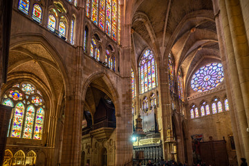 Catedral gótica de León en España