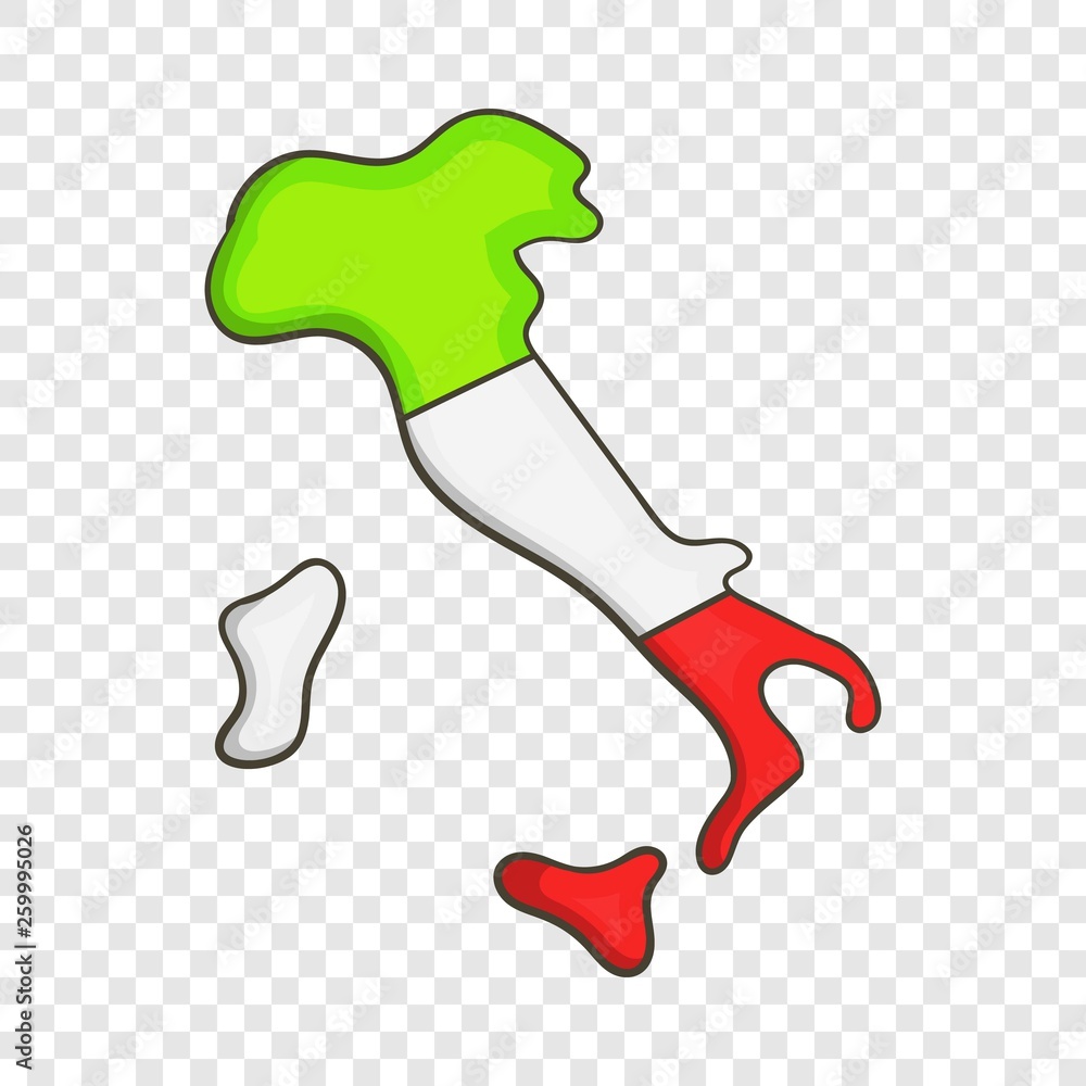 Poster italy map with flag icon in cartoon style isolated on background for any web design