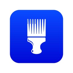 Haircut fix comb icon blue vector isolated on white background