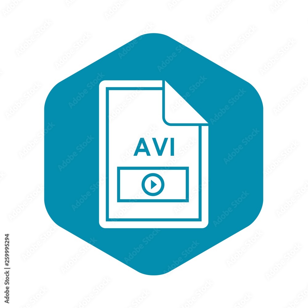 Poster file avi icon in simple style isolated on white background. document type symbol