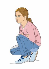 Girl squatting