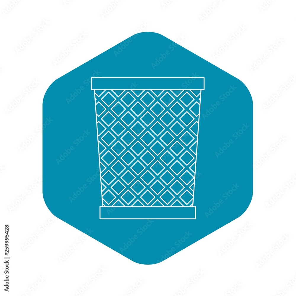Poster empty metal trash garbage bin icon. outline illustration of empty metal trash garbage bin vector ico