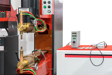 high technology and modern of resistance spot welding machine with current controller isolated on...