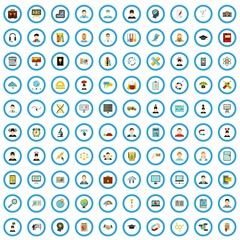 100 remote training icons set in flat style for any design vector illustration