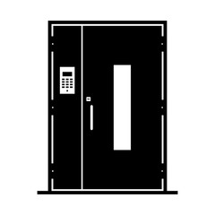 Door with intercom security system - Vector