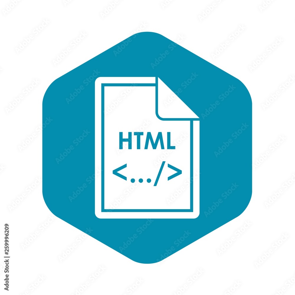 Poster file html icon in simple style isolated on white background. document type symbol