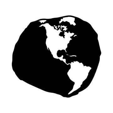 Geoid, shape of North and South America - Vector