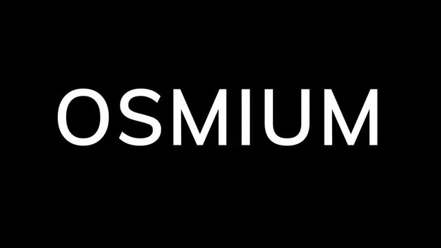 From the Glitch effect arises Element of periodic table OSMIUM. Then the TV turns off. Alpha channel Premultiplied - Matted with color black