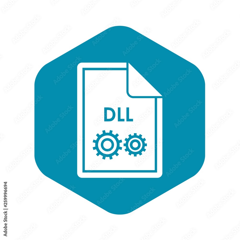 Poster file dll icon in simple style isolated on white background. document type symbol