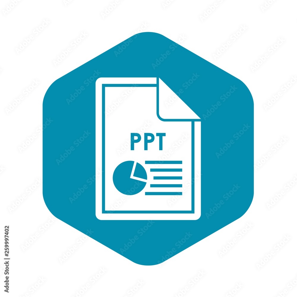 Poster file ppt icon in simple style isolated on white background. document type symbol