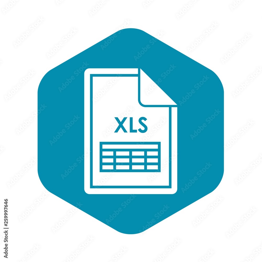 Poster file xls icon in simple style isolated on white background. document type symbol