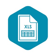 File XLS icon in simple style isolated on white background. Document type symbol