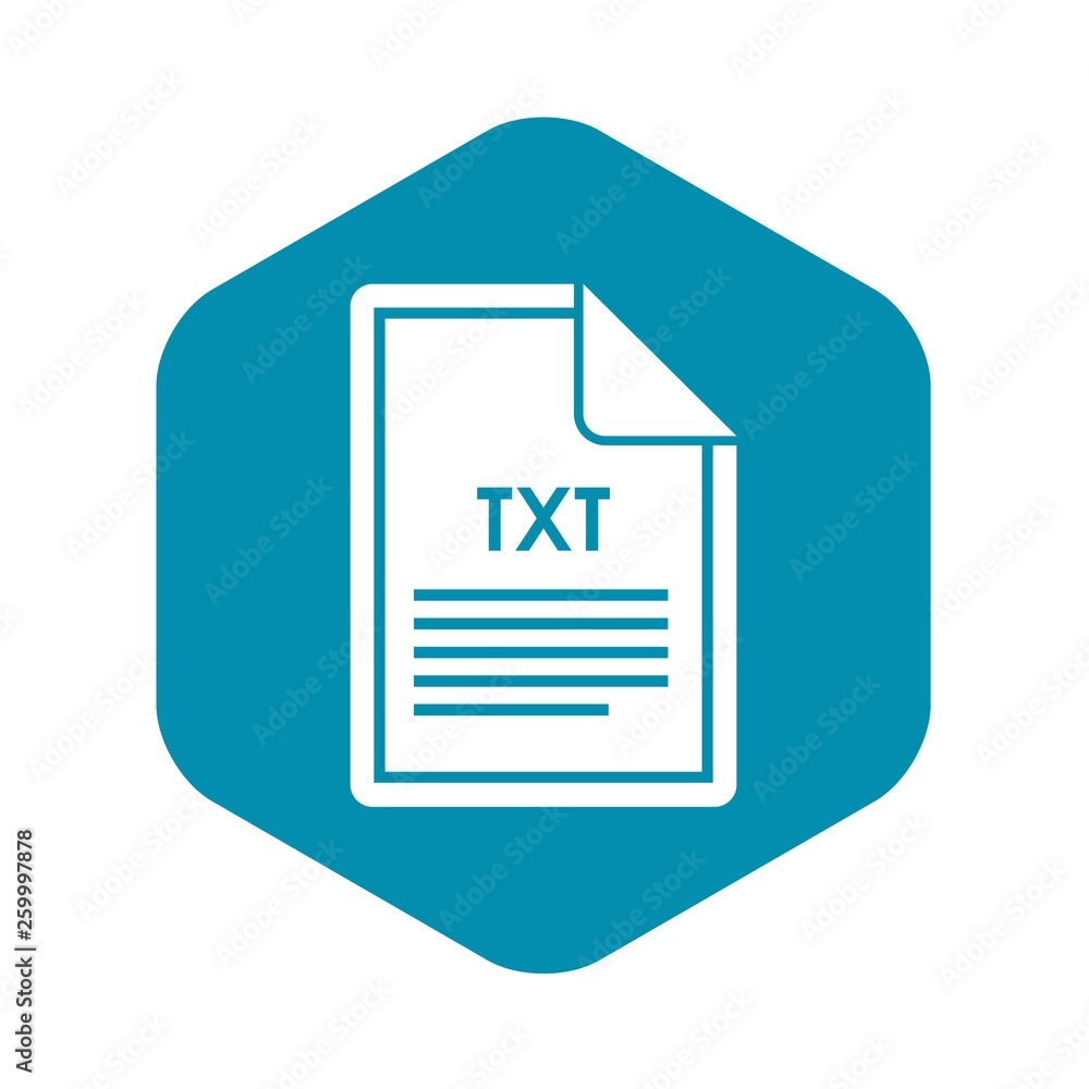Poster file txt icon in simple style isolated on white background. document type symbol