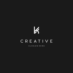 Abstract K letter modern initial letter marks logo design, Abstract monogram letter K logo icon design. Minimalist K creative initial based vector template.