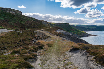 North Sea Coast in North Yorkshire, England, UK - seen from the former alum quarry in Kettleness...