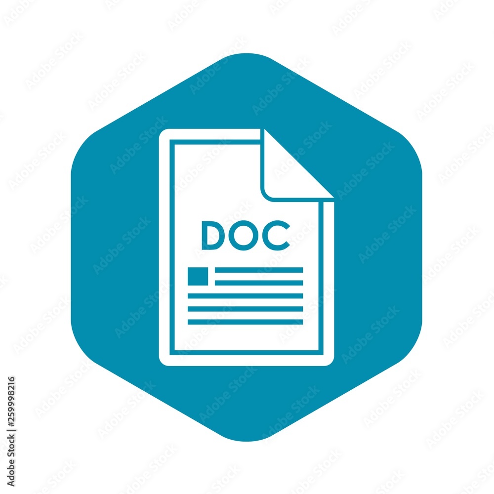 Poster file doc icon in simple style isolated on white background. document type symbol