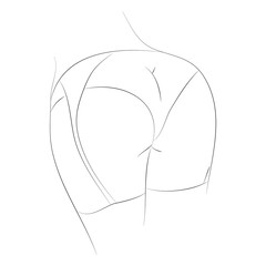 Vector abstract illustration of female butt in sexy underwear