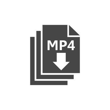 MP4 file document icon, Download MP4 button icon 