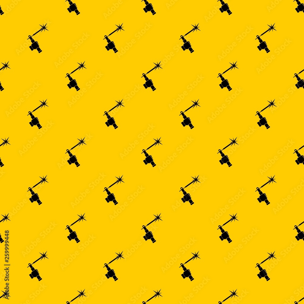 Poster mig welding torch in hand pattern seamless vector repeat geometric yellow for any design
