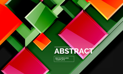 Glossy squares and triangles geometric backgrounds