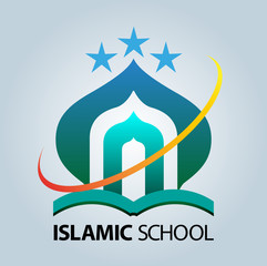 Vector abstract of Islamic school or islamic study centre as symbol or logo.