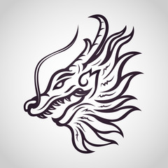 dragon logo icon design, vector illustration