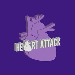 Fototapeta premium HEART ATTACK logo icon design, medical vector illustration