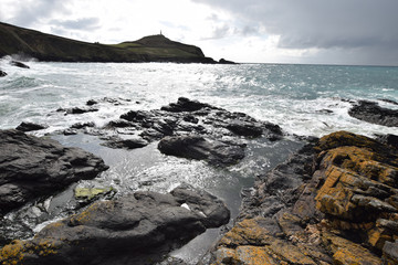 Cape Cornwall under stormy skies