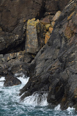 Fototapeta na wymiar Detail of the cliffs at Kenidjack St Just Cornwall