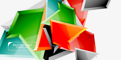 Minimal geometrical triangles with 3d effect abstract background template